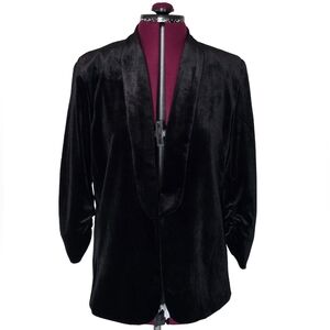 Autres Filles Chic Black Velvet Blazer Size M Career Work Night Out Business Cas